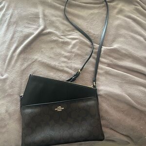 Coach Black and Brown Signature Crossbody